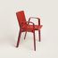 La Chaise Sellier dining chair with armrests, brique