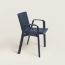 La Chaise Sellier dining chair with armrests, bleu marine