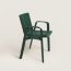 La Chaise Sellier dining chair with armrests, vert forêt