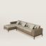 Sofa Sellier 2 places avec méridienne, étoupe/gris ponce
