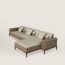 Sofa Sellier 2 places avec méridienne, étoupe/gris ponce