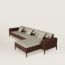 Sofa Sellier 2-seater with lounge chair, chocolat/ébène