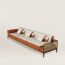 Sofa Sellier 3 places, fauve/cannelle