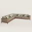 Sofa Sellier 5-seater corner, étoupe/gris ponce