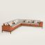Sofa Sellier 5-seater corner, fauve/cannelle