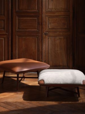 Les Necessaires d'Hermès "carre d'assise" low stool, high model 85, View: front, front, view 4 of 4