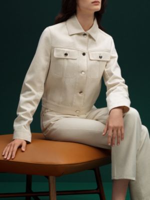 Les Necessaires d'Hermès "carre d'assise" low stool, high model 85, View: Worn, worn, view 3 of 4