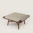 Les Necessaires d'Hermès "carre d'assise" low stool, high model 85, chocolat/étoupe