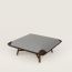 Les Necessaires d'Hermès "carre d'assise" low stool, medium model 85, noir ébène/noir et blanc
