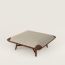 Les Necessaires d'Hermès "carre d'assise" low stool, medium model 85, chocolat/étoupe