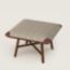 Les Necessaires d'Hermès "carre d'assise" low stool, high model 65, chocolat/étoupe