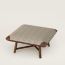Les Necessaires d'Hermès "carre d'assise" low stool, medium model 65, chocolat/étoupe