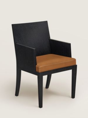 Reeditions Jean-Michel Frank par Hermès dining chair with armrests