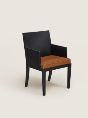 Reeditions Jean-Michel Frank par Hermès dining chair with armrests