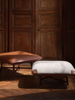 Les Necessaires d'Hermès "carre d'assise" low stool, high model 85, View: front, front, view 4 of 4