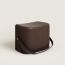 Les Necessaires d'Hermès ottoman stool, chocolat/ébène