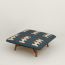 Les Necessaires d'Hermès "carre d'assise" low stool, medium model 85, chocolat/bleu baltique