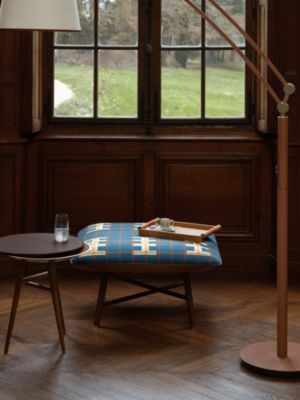 Les Necessaires d'Hermès "carre d'assise" low stool, high model 85, View: front, front, view 2 of 2