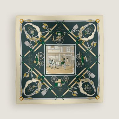 HERMES エルメス スカーフ カレ70 グレー系 シルク 中古 レディース  