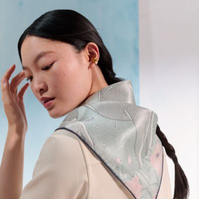 良品】エルメス 大判スカーフ《ロマンティック》カレ90 薔薇 花柄  