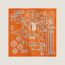 L'Enseigne du Sellier scarf 70, orange cuit/gris acier/blanc