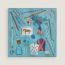 Promenade Coquette scarf 70, bleu jean/alezan/rose