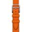 Heure H Small model 25&nbsp;mm Single Tour Watch Strap, orange