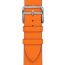 Heure H Medium model 30&nbsp;mm Double Tour Watch Strap, orange