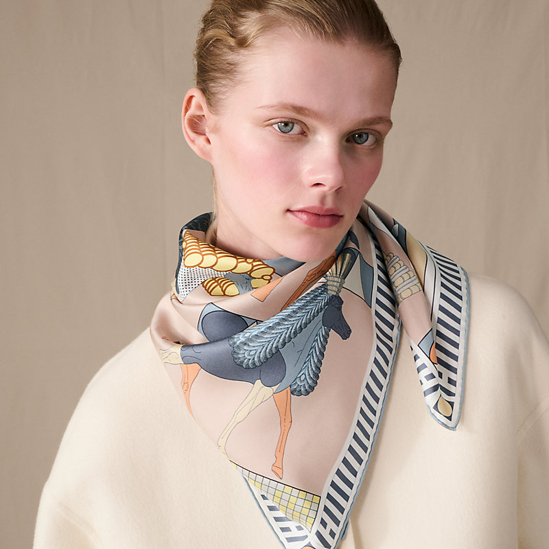 Forever Scarf Hermes Silk Scarves Hermes Scarves For Sale A Toute Allure  Scarf 90 Beige Hermès USA