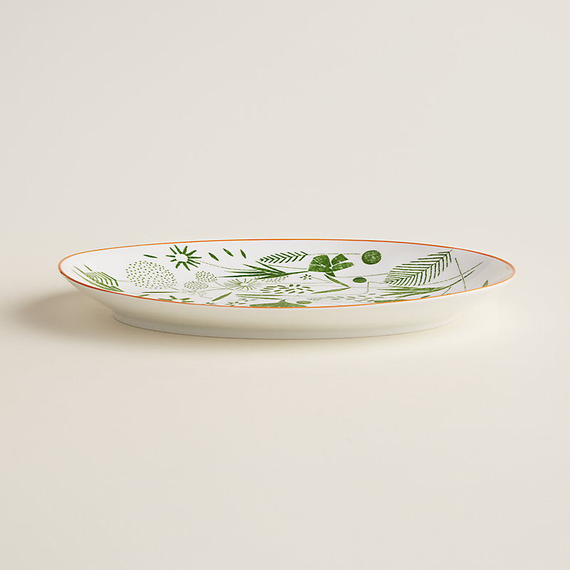 A Walk in the Garden oval platter, small model | Hermès USA