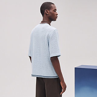遊び心ある色彩で魅了する HERMES ajoures colores シャツ ajoures-colores-short-sleeve-