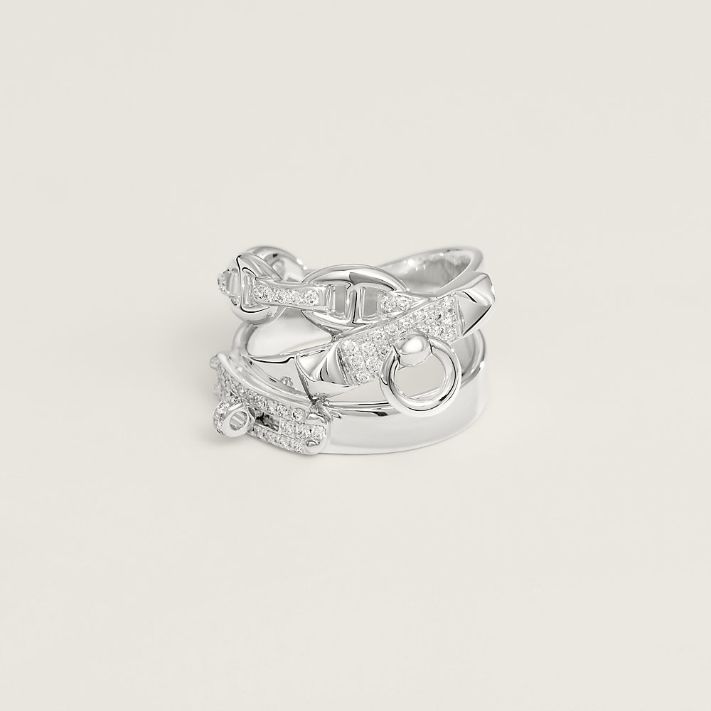 Auth Hermes Ring Silver - #302837H31B Hermes silver ring – Wararni.com main image 3