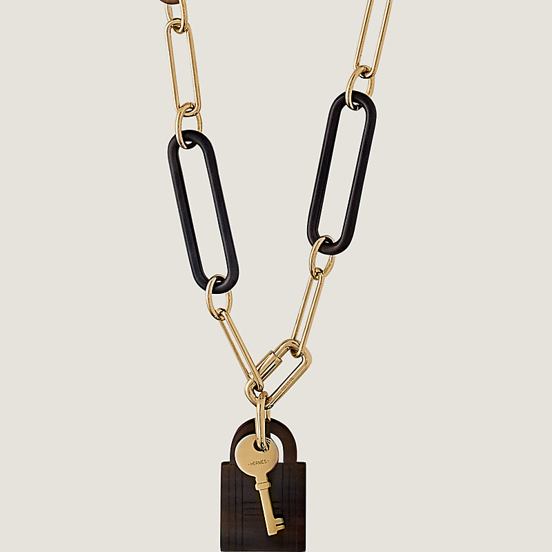 Hermes on sale padlock necklace