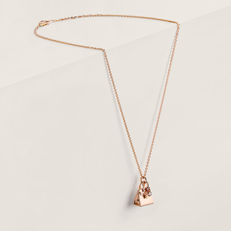 Hermes 18K Rose Gold and Diamond Kelly Pendant