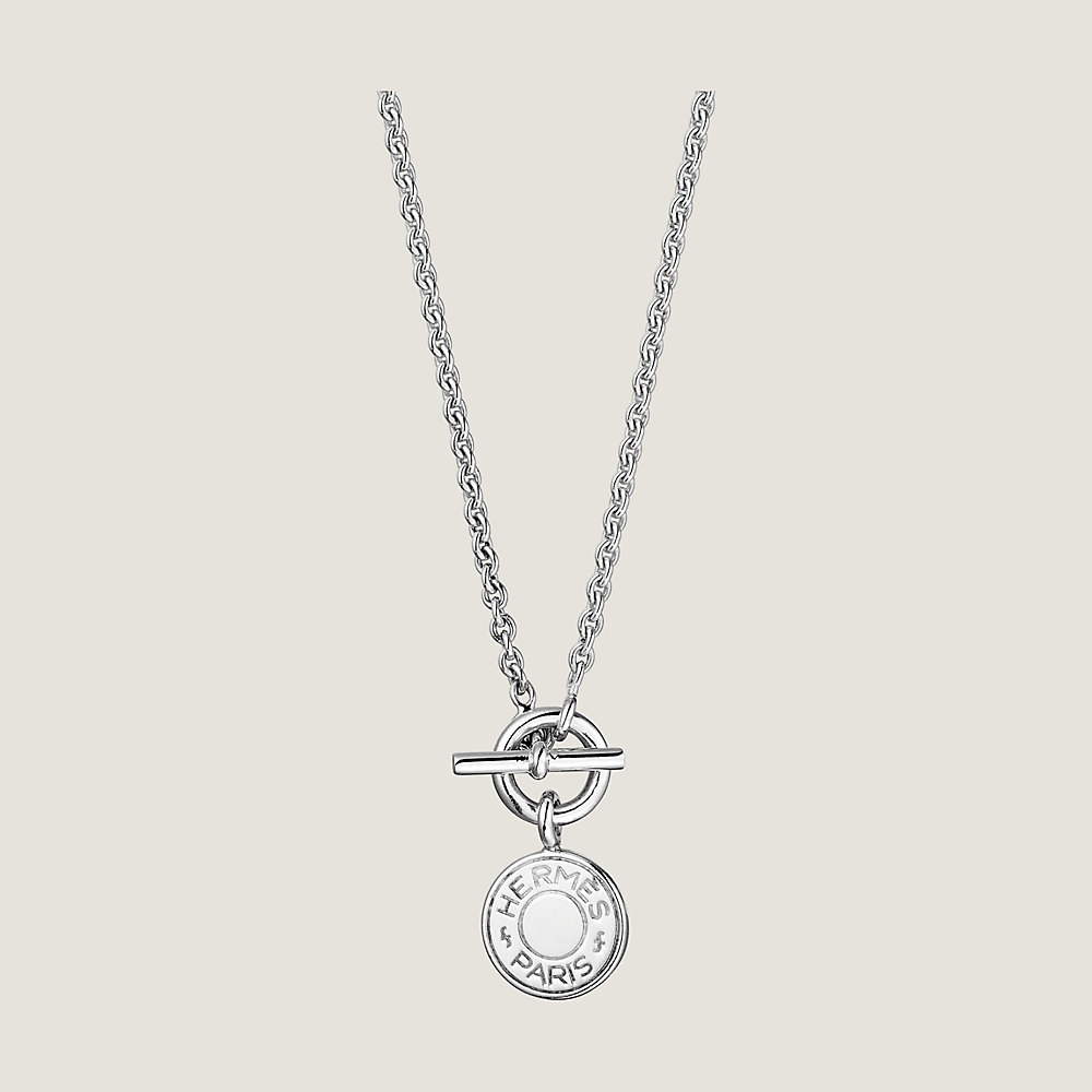 Hermes Cadena Spinning Lock Charm Necklace (Silver) | Rent Hermes jewelry  for $55/month - Join Switch