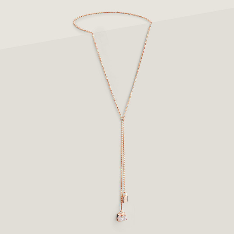 Amulettes Kelly long necklace Rose gold Hermès USA
