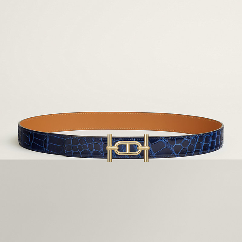 Ancre belt buckle & Leather strap 32 mm