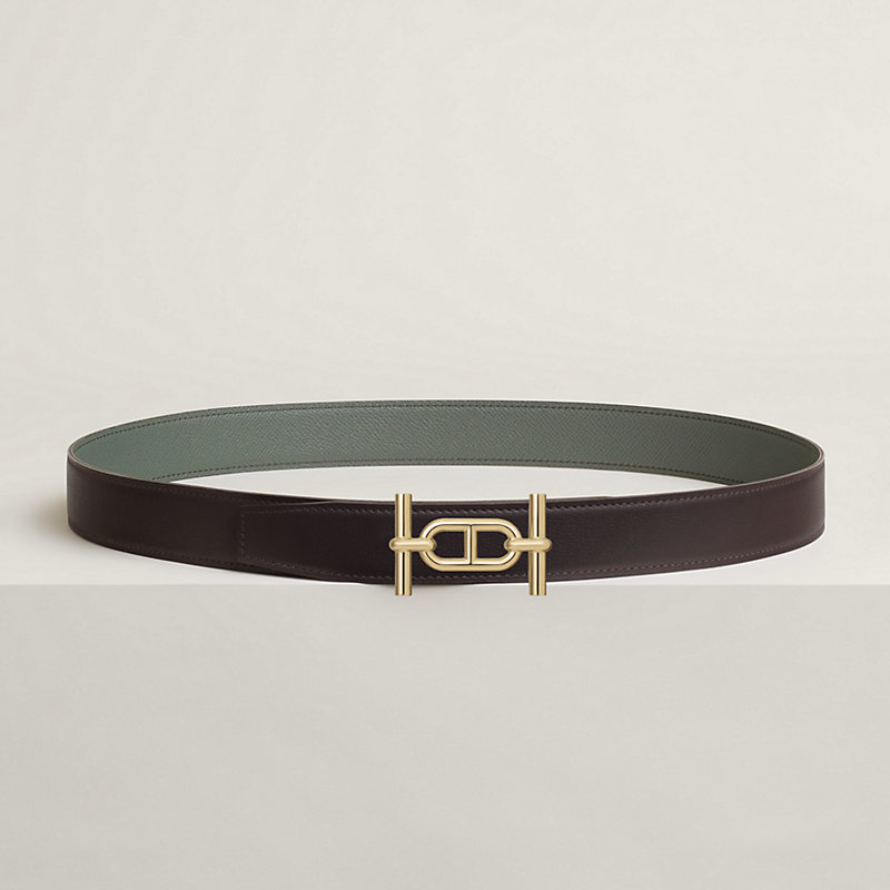 Ancre belt buckle & Reversible leather strap 32 mm
