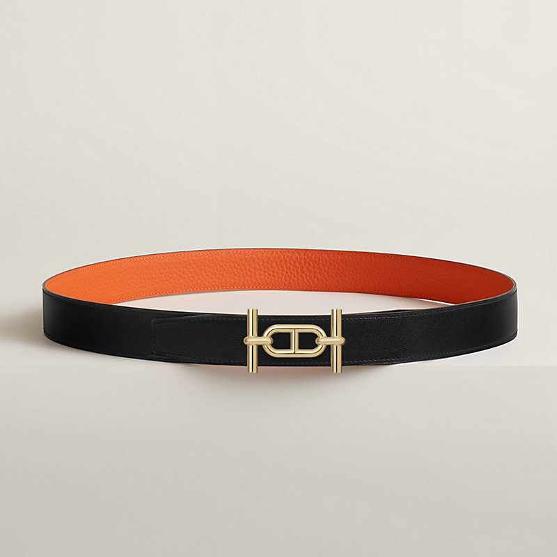 Ancre belt buckle & Reversible leather strap 32 mm