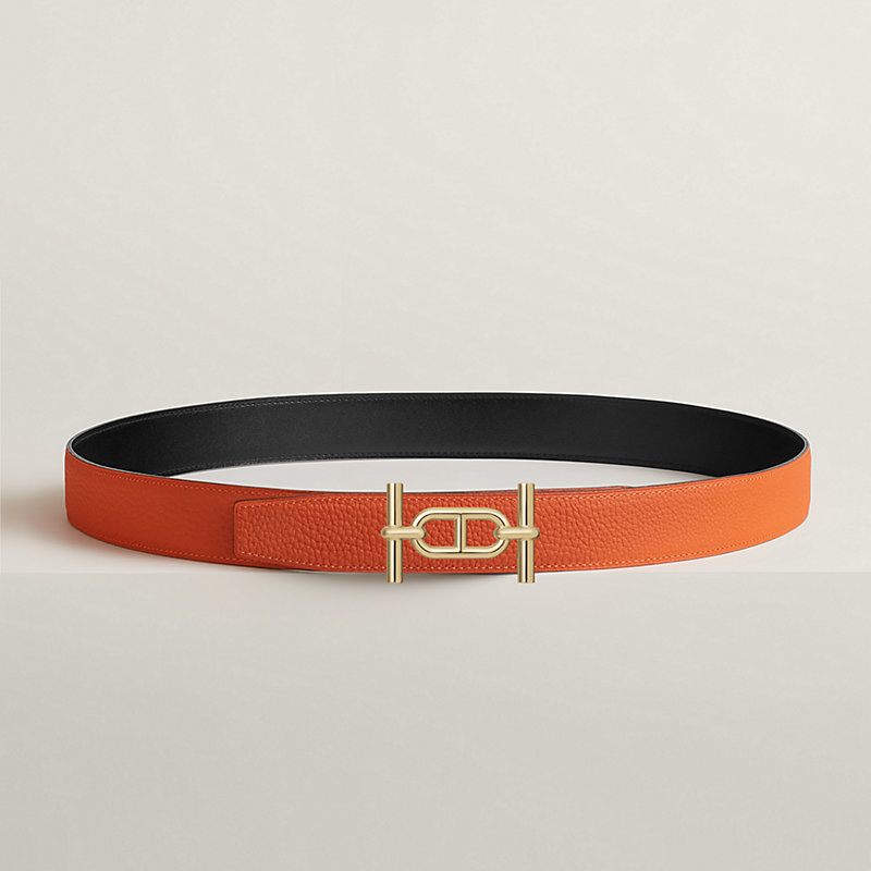Ancre belt buckle & Reversible leather strap 32 mm