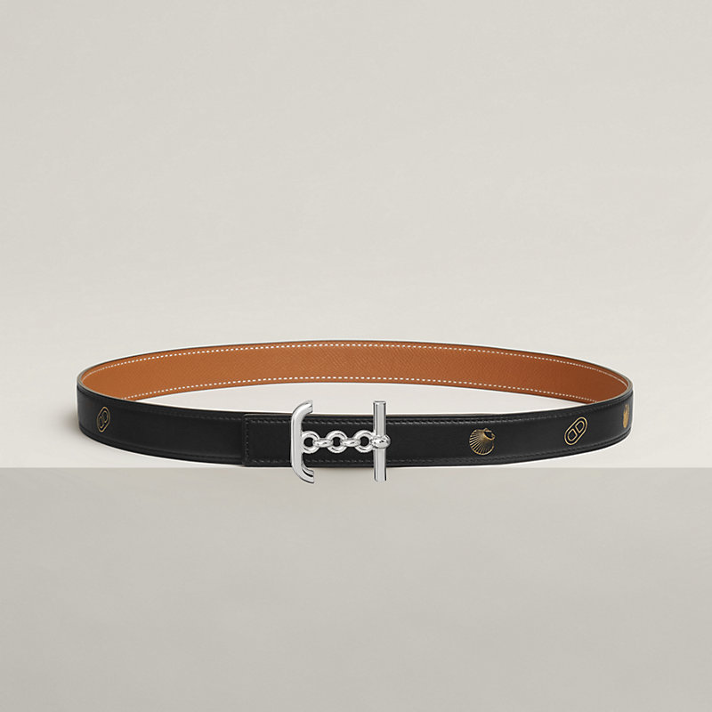 アクセサリー Hermes Belt & Buckle H Equestre belt buckle & Reversible leather strap 24 mm