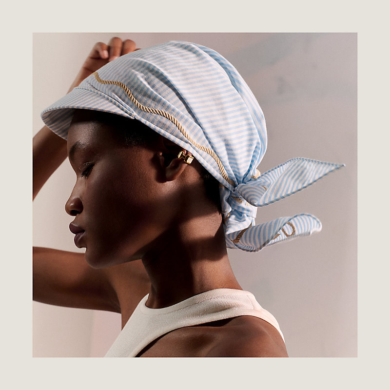 Ancre Marine triangle scarf - Blue | Hermès USA 