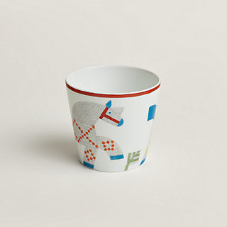 R*様 HERMES 幾何学模様の陶器キャニスター未使用 animaux-nattes-tumbler--