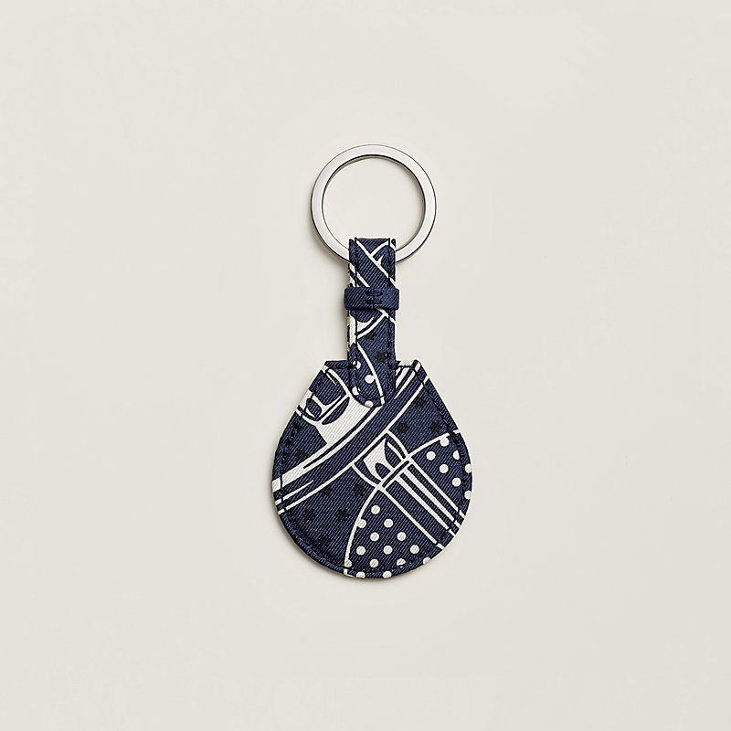 Apple AirTag Hermès key ring Bandana Eperon d'Or | Hermès USA