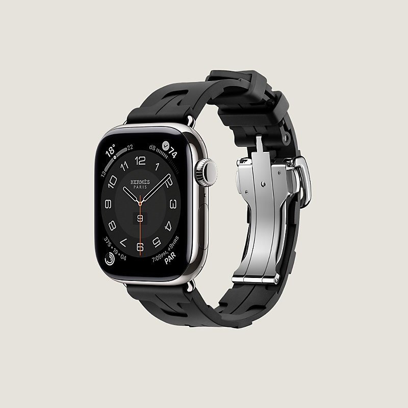 Apple 長 Watch Hermès45mmケース用キリム（黒）シンプルトゥール