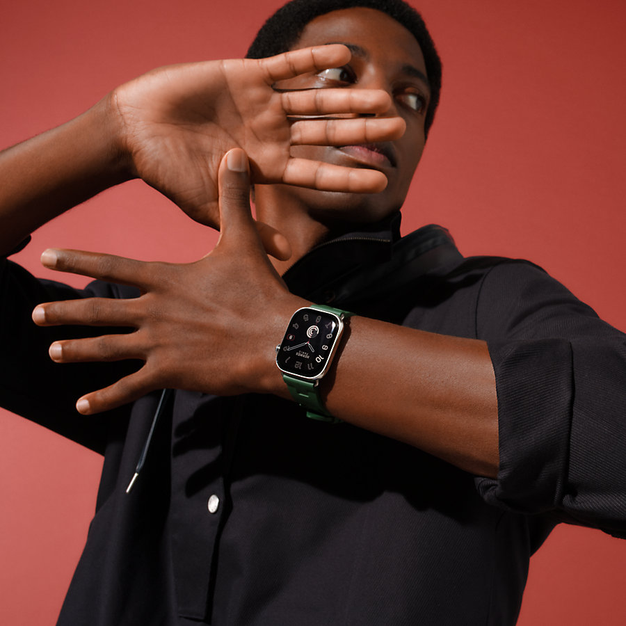 Apple Watch Hermèsキリム バンド46mm用　中古 国内発送☆Hermes 爽やかなブルー キリム Apple Watchバンド46mm