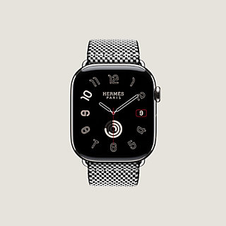 Apple Watch HERMES トワルH シンプルトゥールストラップ 未使用 series9 トワルH ヴェール 黒 Apple watch HERMES エルメス