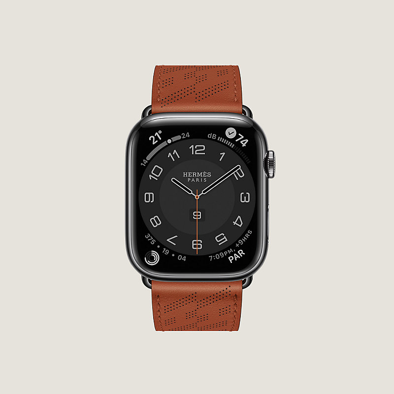 【限定SALE送料無料】1218Apple Watch エルメス　ディアゴナル　グレー　アップルウォッチ 時計