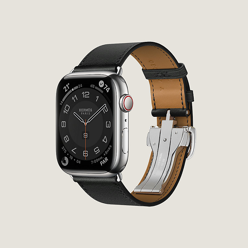 【限定版】【純正】Apple Watch HERMES レザーバンド（黒） 41mm用 時計