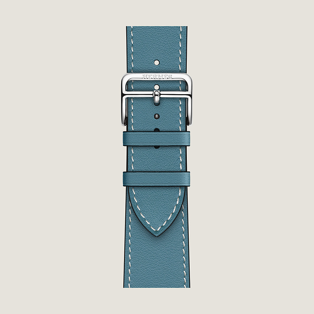 1908 Apple Watch エルメス ブルーラン HERMES レザー - 時計